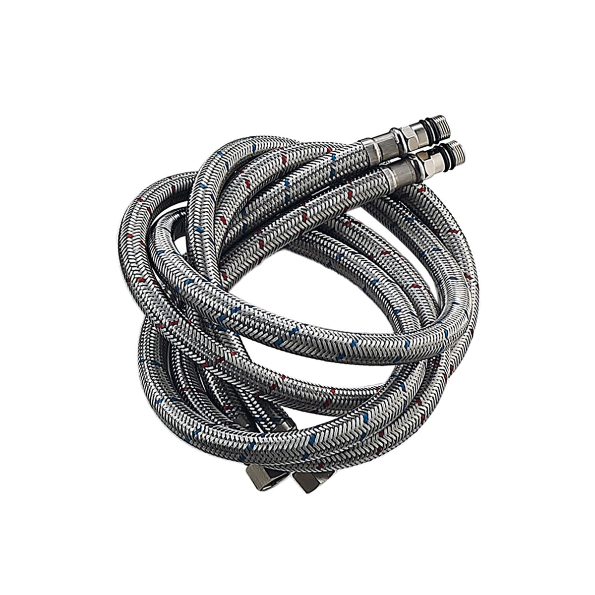 Stainless Steel Braided Supply Hose for Freestanding Outdoor Shower (Pair) Hot & Cold