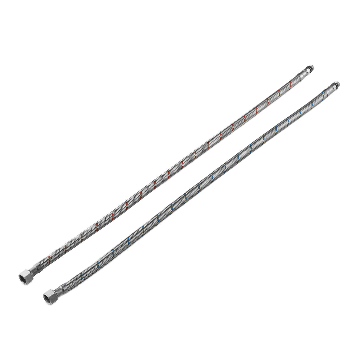 Stainless Steel Braided Supply Hose for Freestanding Outdoor Shower (Pair) Hot & Cold
