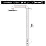 JK0094 Outdoor Freestanding Shower Upper Tube Extension (+4 / +5 / +6 Inch)