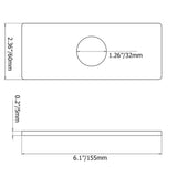 6-Inch Faucet Deck Plate Stainless Steel Bathroom Faucet Cover Plate Rectangular Hole Cover