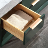 Green Rubberwood 48" Vanity with Stone Slab and LED Mirror