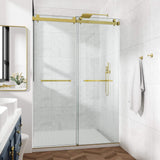 Frameless Double Sliding Glass Shower Door 60 x 76 Inch 10mm Tempered Glass Adjustable Width Soft Close Waterproof Modern Bathroom