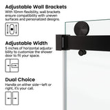 Frameless Double Sliding Glass Shower Door 60 x 76 Inch 10mm Tempered Glass Adjustable Width Soft Close Waterproof Modern Bathroom