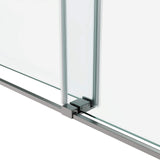 Frameless Double Sliding Glass Shower Door 60 x 76 Inch 10mm Tempered Glass Adjustable Width Soft Close Waterproof Modern Bathroom