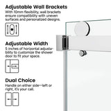 Frameless Double Sliding Glass Shower Door 60 x 76 Inch 10mm Tempered Glass Adjustable Width Soft Close Waterproof Modern Bathroom