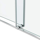 Frameless Double Sliding Glass Shower Door 60 x 76 Inch 10mm Tempered Glass Adjustable Width Soft Close Waterproof Modern Bathroom