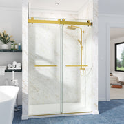 72 in. W × 76 in. H Frameless Double Sliding Shower Door