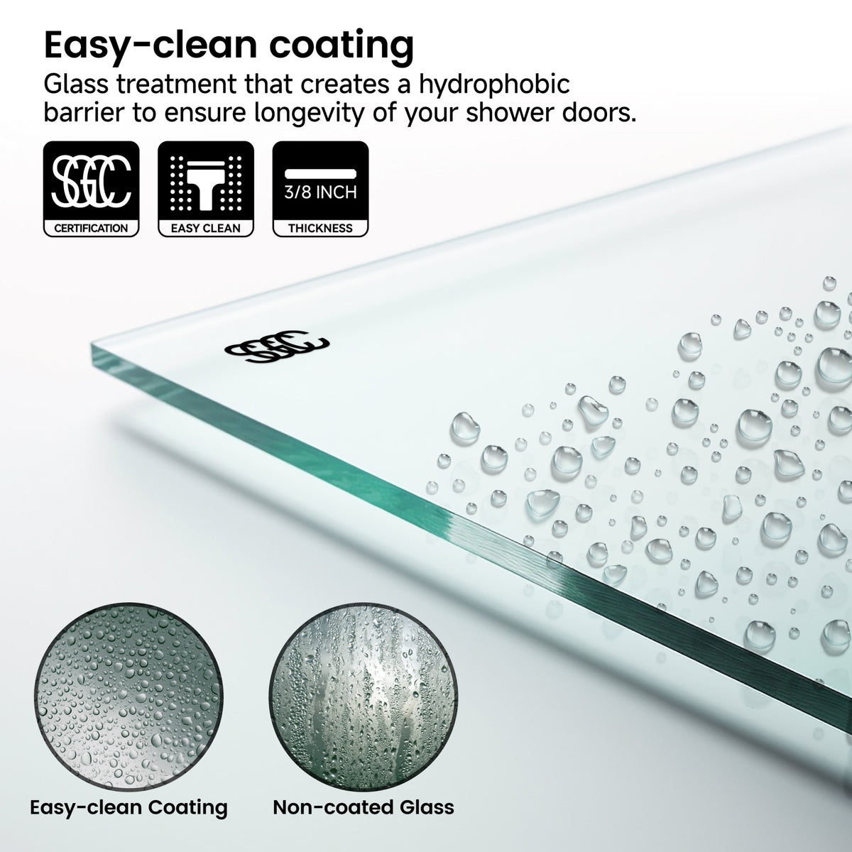 72 in. W × 76 in. H Frameless Double Sliding Shower Door