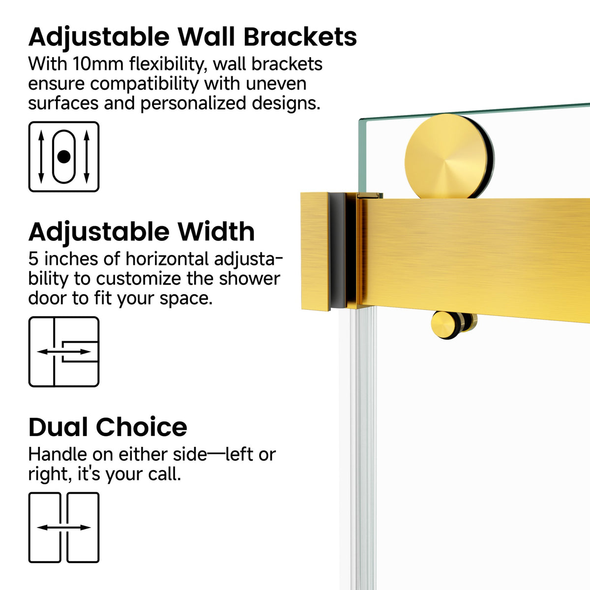 72 in. W × 76 in. H Frameless Double Sliding Shower Door