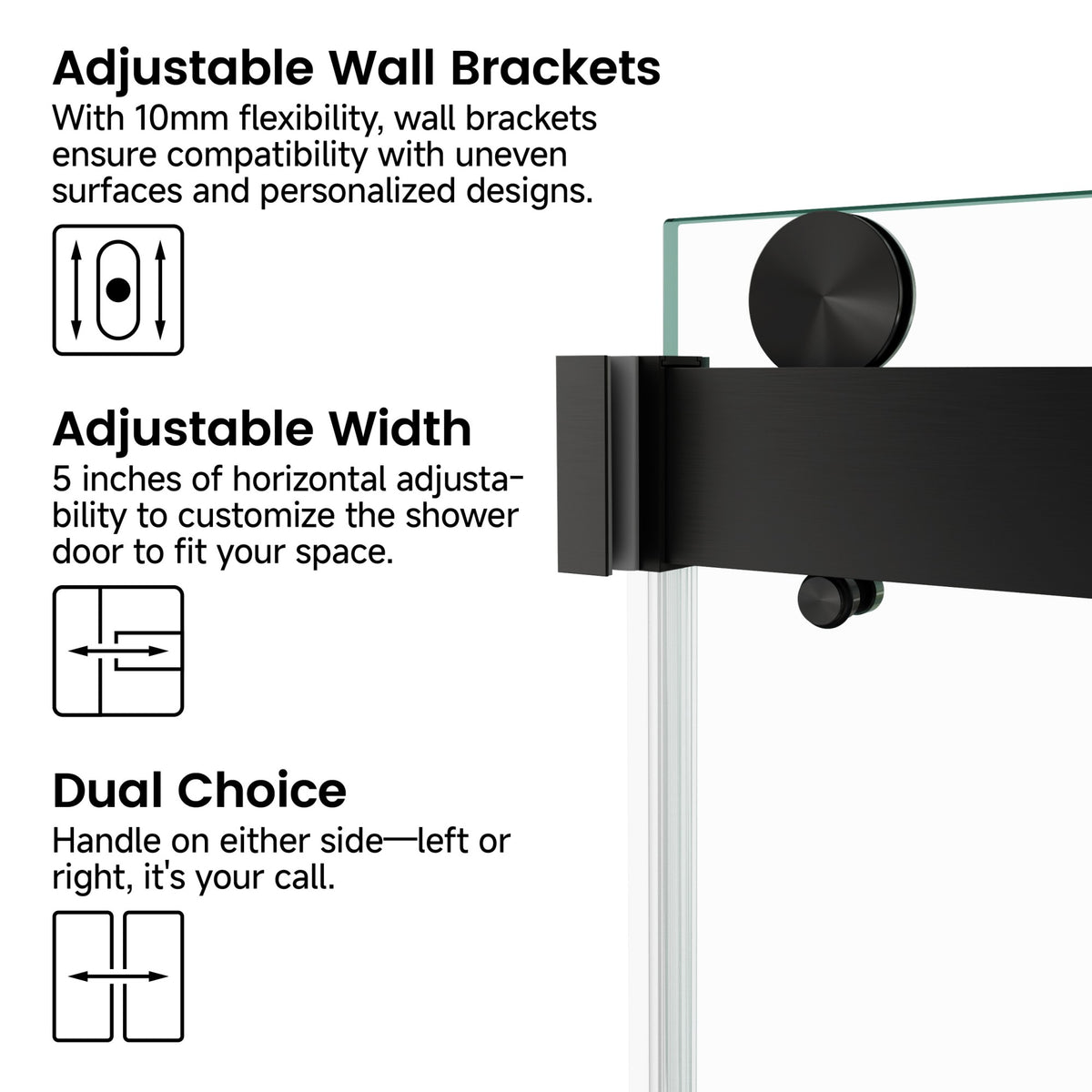 72 in. W × 76 in. H Frameless Double Sliding Shower Door
