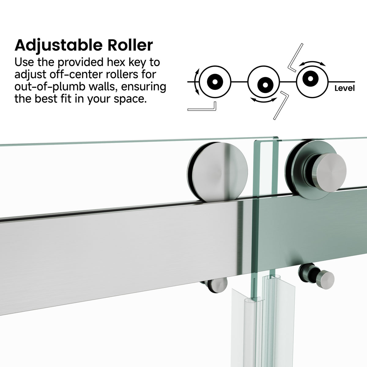 72 in. W × 76 in. H Frameless Double Sliding Shower Door