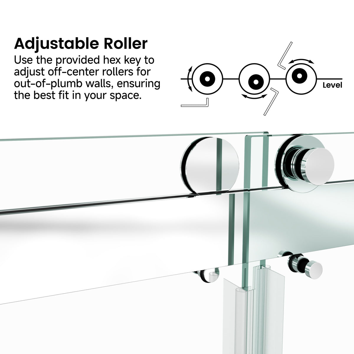72 in. W × 76 in. H Frameless Double Sliding Shower Door