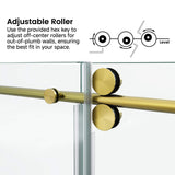Frameless Glass Shower Door 54 x 76 Inch Sliding Shower Door 10 mm SGCC Tempered Glass with Handle and Seal Strips No Leak Design