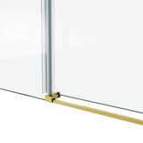 Frameless Glass Shower Door 54 x 76 Inch Sliding Shower Door 10 mm SGCC Tempered Glass with Handle and Seal Strips No Leak Design