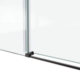 Frameless Glass Shower Door 54 x 76 Inch Sliding Shower Door 10 mm SGCC Tempered Glass with Handle and Seal Strips No Leak Design