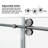 Frameless Glass Shower Door 54 x 76 Inch Sliding Shower Door 10 mm SGCC Tempered Glass with Handle and Seal Strips No Leak Design