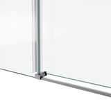 Frameless Glass Shower Door 54 x 76 Inch Sliding Shower Door 10 mm SGCC Tempered Glass with Handle and Seal Strips No Leak Design