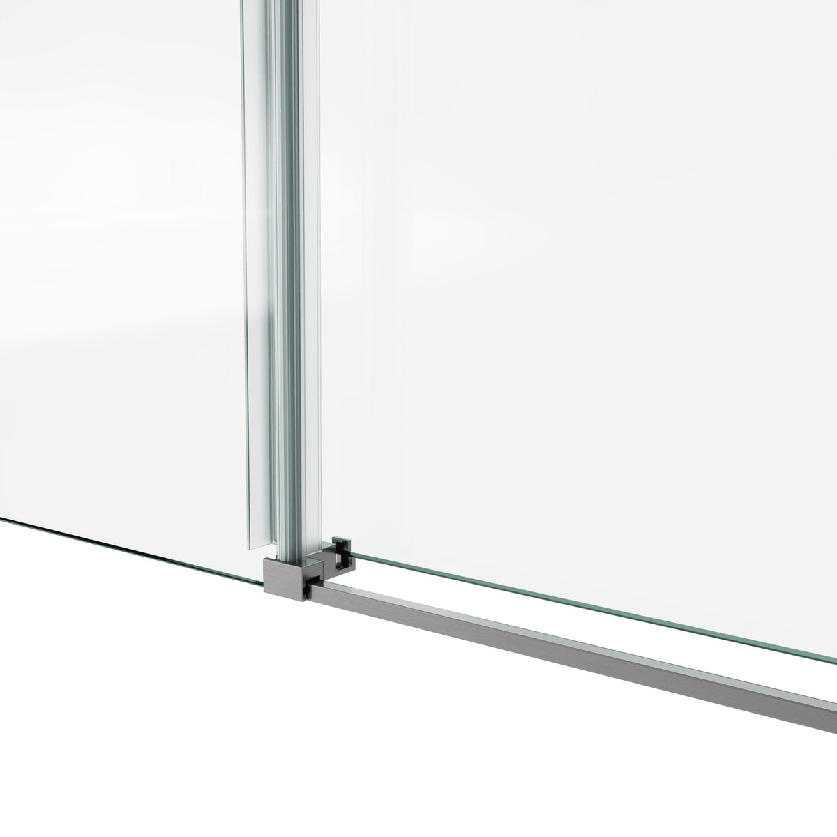 78 in. W × 76 in. H Frameless Sliding Shower Door with Adjustable Rollers