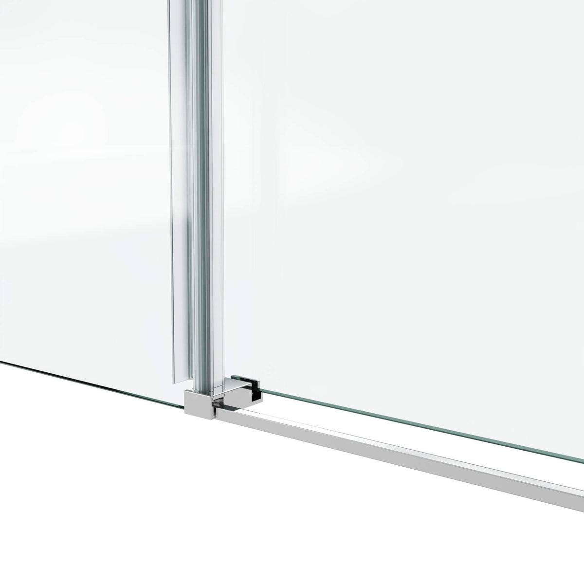 Frameless Glass Shower Door 54 x 76 Inch Sliding Shower Door 10 mm SGCC Tempered Glass with Handle and Seal Strips No Leak Design