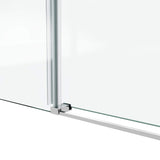 Frameless Glass Shower Door 54 x 76 Inch Sliding Shower Door 10 mm SGCC Tempered Glass with Handle and Seal Strips No Leak Design