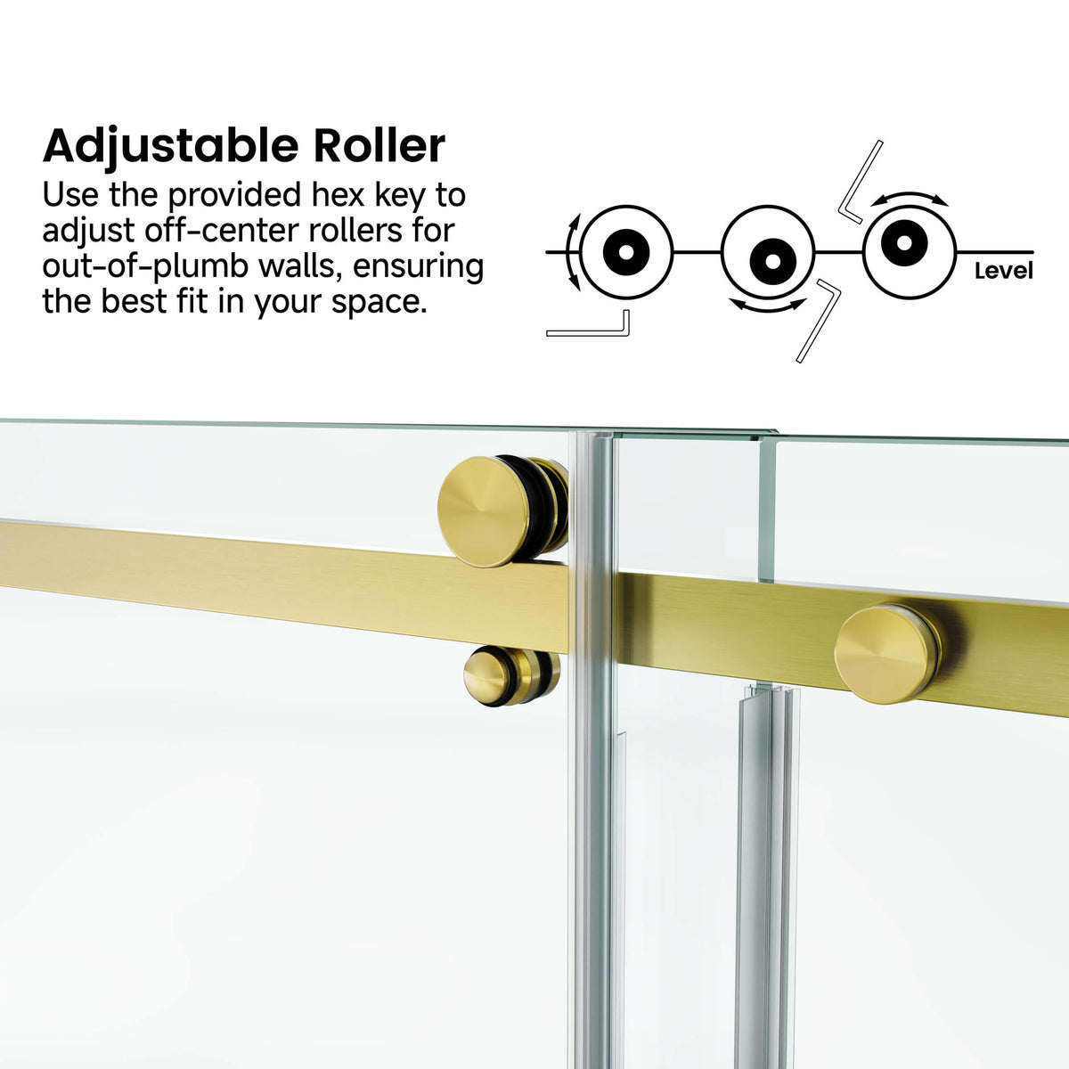 60 in. W × 76 in. H Frameless Sliding Shower Door with Fixed Panel