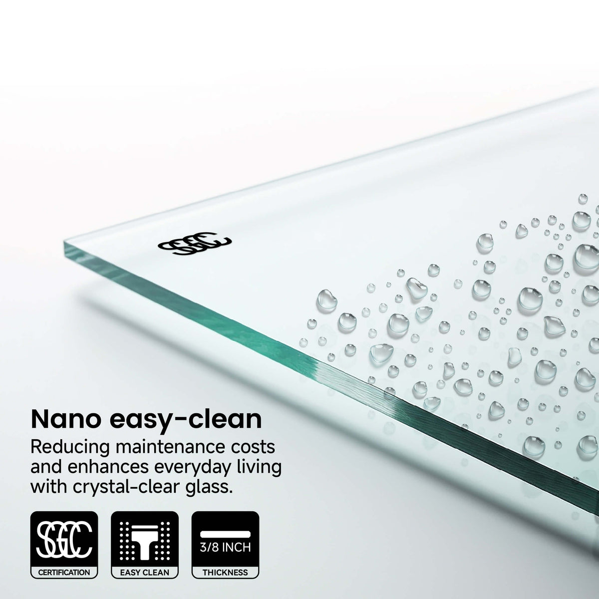 60 in. W × 76 in. H Frameless Sliding Shower Door with Fixed Panel