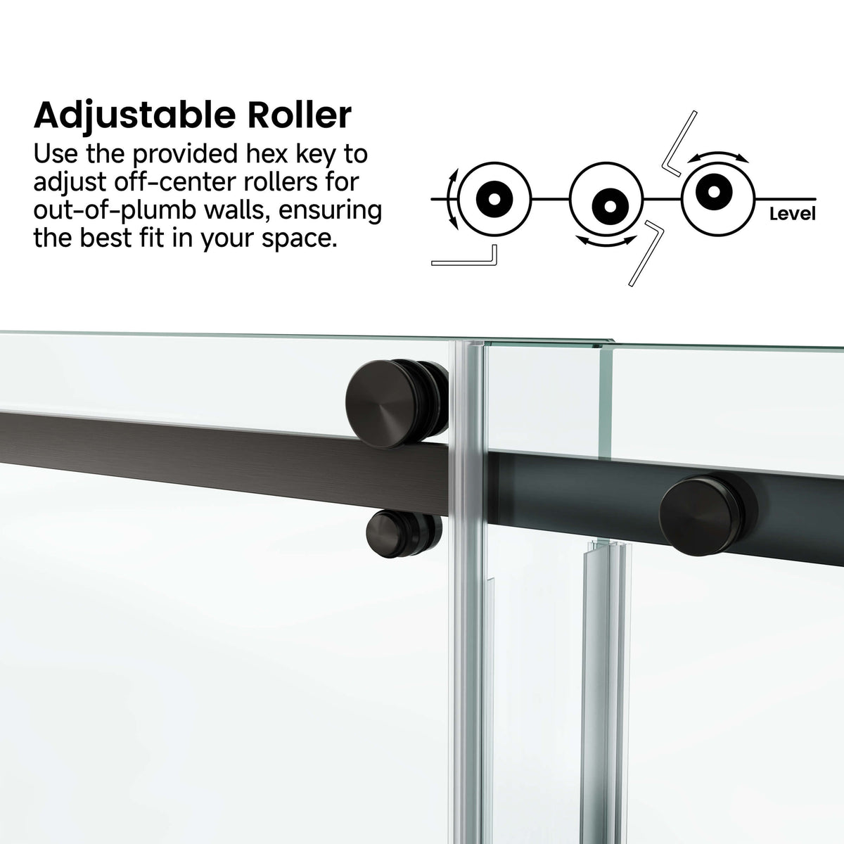 60 in. W × 76 in. H Frameless Sliding Shower Door with Fixed Panel