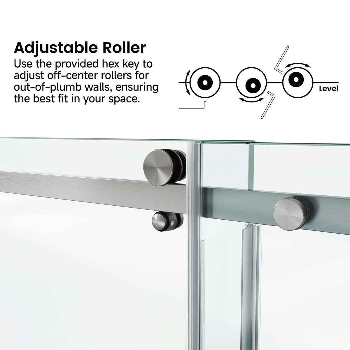 60 in. W × 76 in. H Frameless Sliding Shower Door with Fixed Panel