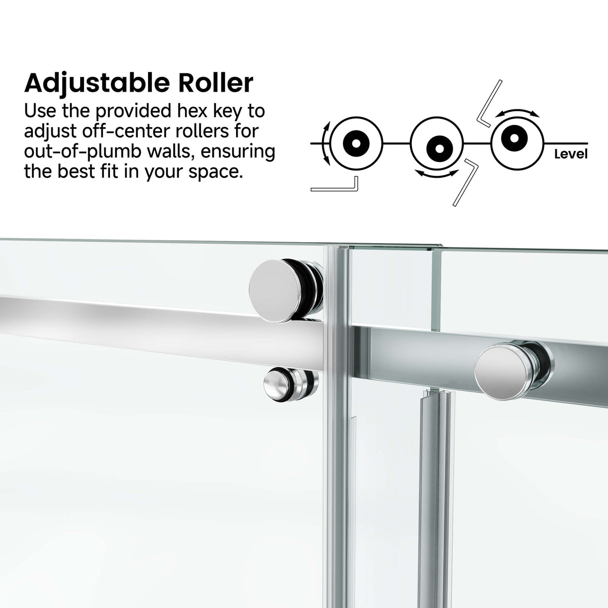 60 in. W × 76 in. H Frameless Sliding Shower Door with Fixed Panel
