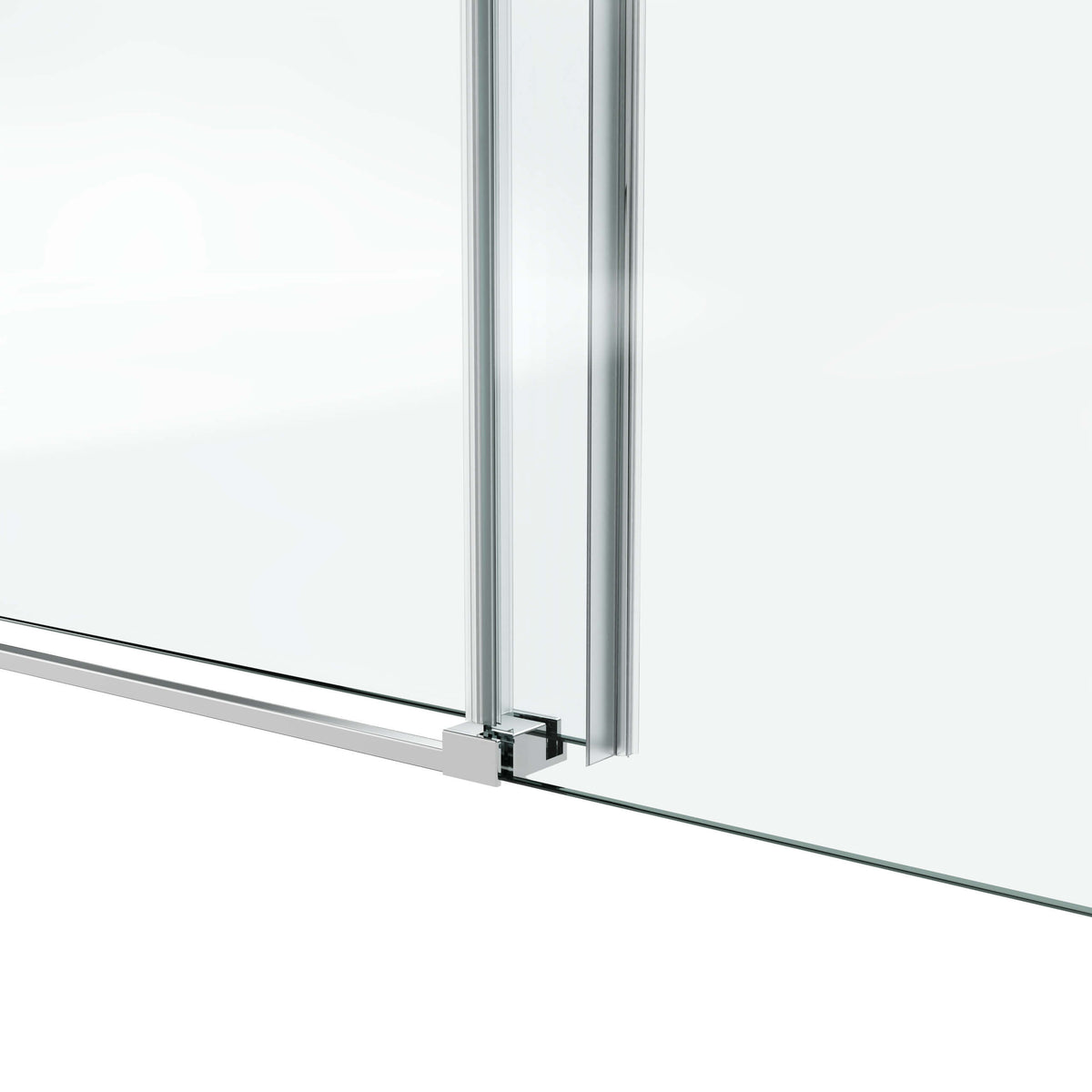 60 in. W × 76 in. H Frameless Sliding Shower Door with Fixed Panel