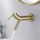 Wall Mount Bathroom Sink Faucet with Brass Hot and Cold Single Handle