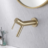 Wall Mount Bathroom Sink Faucet with Brass Hot and Cold Single Handle