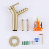 Wall Mount Bathroom Sink Faucet with Brass Hot and Cold Single Handle