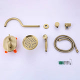 Wall Mounted Antique Shower System with Pressure Balance Valve and 6 inch Rainfall Head HG6042BG