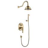 Wall Mounted Antique Shower System with Pressure Balance Valve and 6 inch Rainfall Head HG6042BG