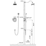 Wall Mount Antique Shower System with 6 inch Rainfall Head and Pressure Balance Valve HG6042MB
