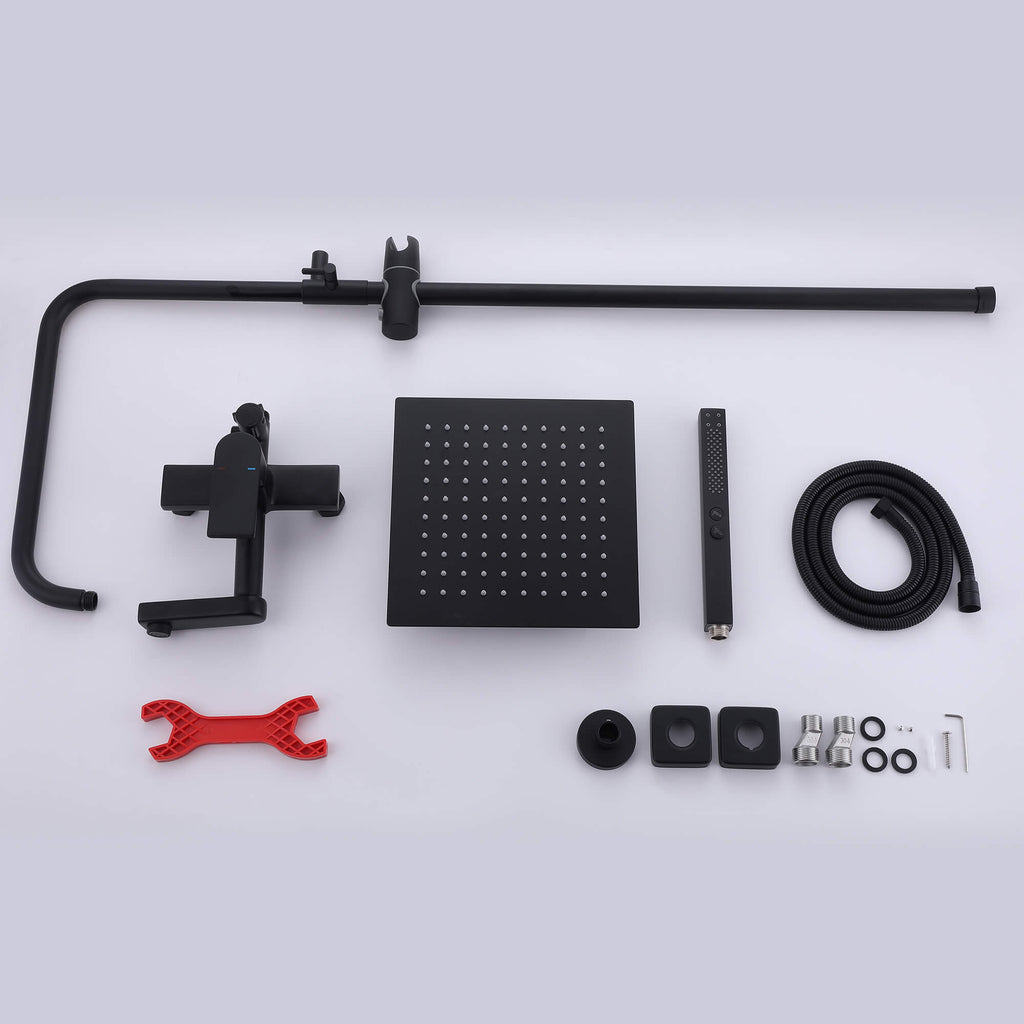 Wall-Mounted 3-Function Shower Kit with Jet & Spray Modes