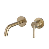 Single Handle Wall Mount Bathroom Faucet Brass Sink Basin Faucet with Valve