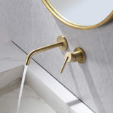 Single Handle Wall Mount Bathroom Faucet Brass Sink Basin Faucet with Valve HME3306BG