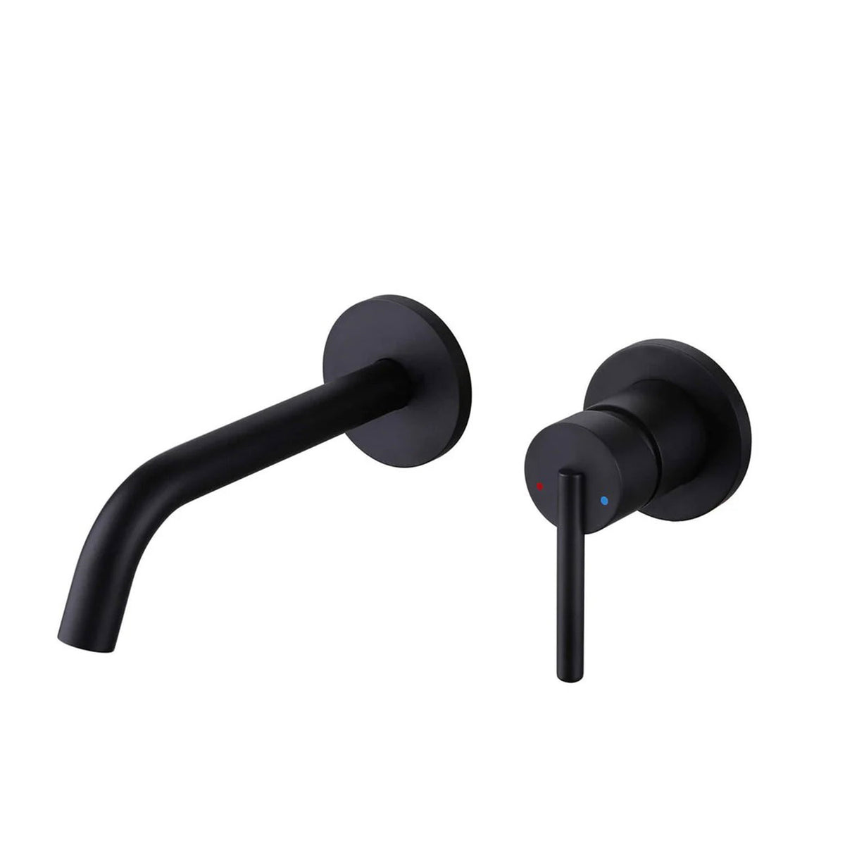 Wall-Mounted Basin Faucet Set with Minimalist Round Handle