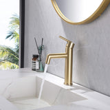 Single Handle Deck Mounted Bathroom Sink Faucet Single Hole Modern