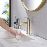 Single Handle Deck Mounted Bathroom Sink Faucet Single Hole Modern