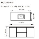 48" Floating / Wall Mount White Bathroom Vanity with Sink Drawers and Cabinets