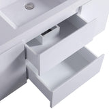 Elegant 48" Floating White Vanity with Sink, Drawers & Cabinets