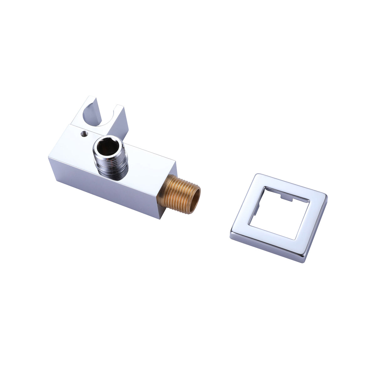 Solid Brass Wall-Mounted Handheld Shower Bracket Holder with Cover Plate