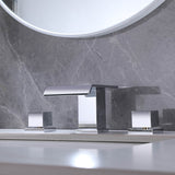 Waterfall Bathroom Faucet Solid Brass Widespread 3-Hole Vanity Tap