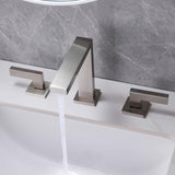 Bathroom Sink Faucet Brushed Nickel 3-Hole Widespread Bathroom Faucet JK0012