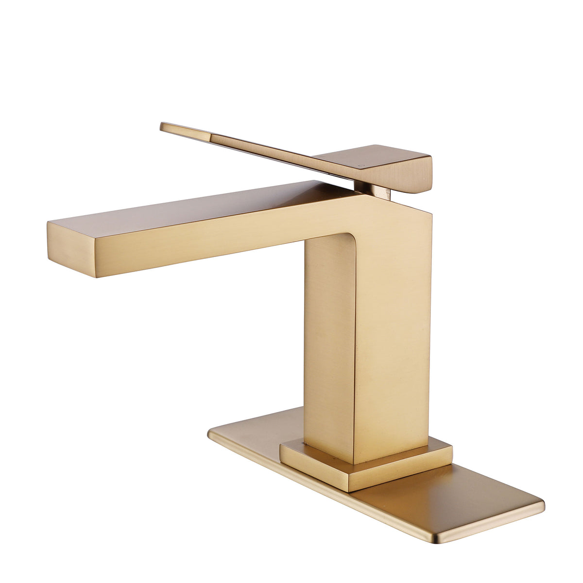 Contemporary Flat Spout Faucet for Deck Mount Sink
