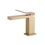 Bathroom Sink Faucet Single Handle with Faucet Cover Brushed Gold JK0018
