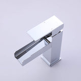 Waterfall Spout Bathroom Vanity Sink Faucet Single Lever Handle Polished Chrome JK0021